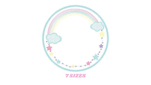 Rainbow Monogram Frame embroidery designs - Stars frame embroidery design machine embroidery pattern - Patch embroidery download pes jef hus