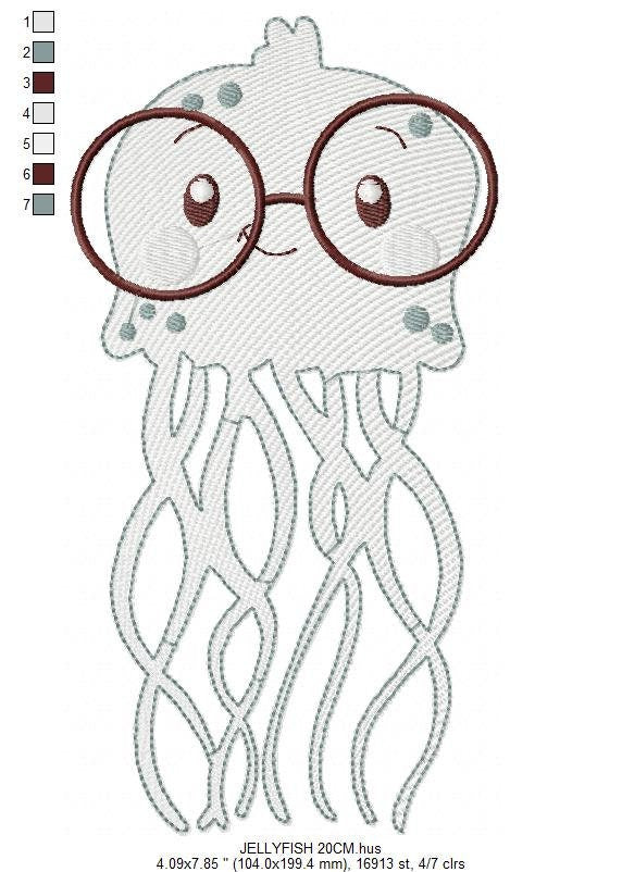 Jellyfish embroidery design - Sea animals embroidery designs machine embroidery pattern - Ocean animals embroidery file - instant download Marcia Embroidery