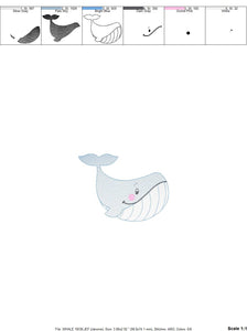 Whale embroidery designs - Fish embroidery design machine embroidery pattern - Ocean embroidery file - sea animal embroidery whale design