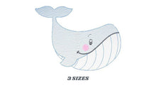 Load image into Gallery viewer, Whale embroidery designs - Fish embroidery design machine embroidery pattern - Ocean embroidery file - sea animal embroidery whale design
