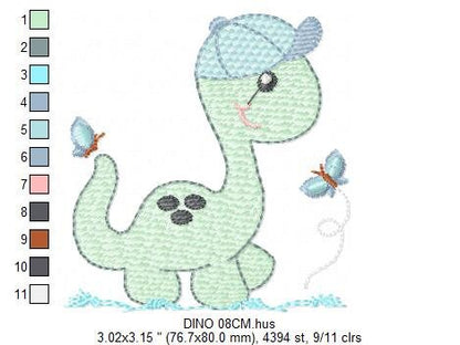 Dinosaur embroidery designs - Dino embroidery design machine embroidery pattern - instant download - Baby boy embroidery file brontosaurus Marcia Embroidery