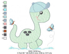 Laden Sie das Bild in den Galerie-Viewer, Dinosaur embroidery designs - Dino embroidery design machine embroidery pattern - instant download - Baby boy embroidery file brontosaurus
