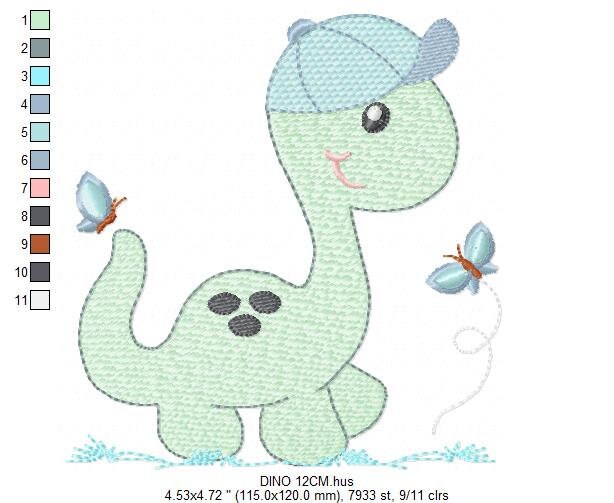 Dinosaur embroidery designs - Dino embroidery design machine embroidery pattern - instant download - Baby boy embroidery file brontosaurus Marcia Embroidery