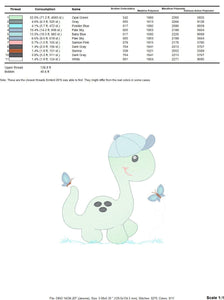 Dinosaur embroidery designs - Dino embroidery design machine embroidery pattern - instant download - Baby boy embroidery file brontosaurus