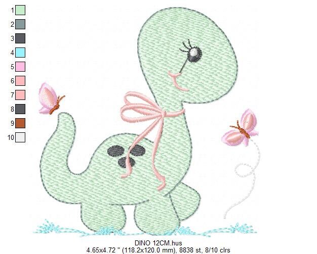 Dinosaur embroidery designs - Dino embroidery design machine embroidery pattern - instant download - Baby boy embroidery file brontosaurus Marcia Embroidery