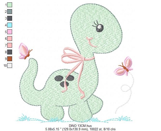 Dinosaur embroidery designs - Dino embroidery design machine embroidery pattern - instant download - Baby boy embroidery file brontosaurus