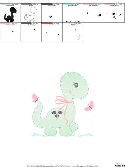 Dinosaur embroidery designs - Dino embroidery design machine embroidery pattern - instant download - Baby boy embroidery file brontosaurus Marcia Embroidery