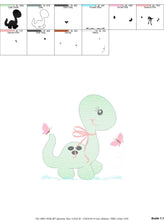 Carica l&#39;immagine nel visualizzatore di Gallery, Dinosaur embroidery designs - Dino embroidery design machine embroidery pattern - instant download - Baby boy embroidery file brontosaurus
