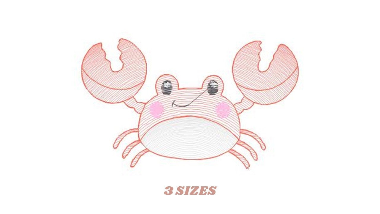 Crab embroidery design - Beach embroidery designs machine embroidery pattern - animal embroidery file - kid sea beach instant download