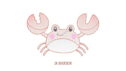 Crab embroidery design - Beach embroidery designs machine embroidery pattern - animal embroidery file - kid sea beach instant download