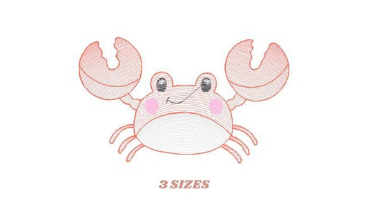 Crab embroidery design - Beach embroidery designs machine embroidery pattern - animal embroidery file - kid sea beach instant download
