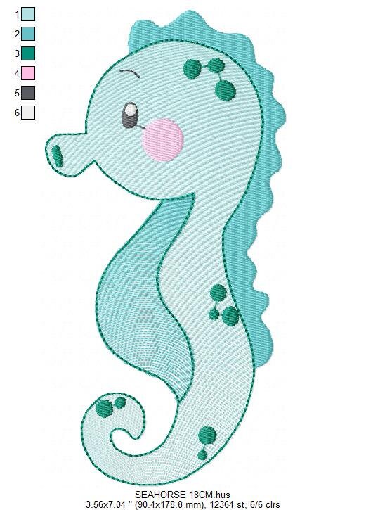 Seahorse embroidery design - Sea Animal embroidery designs machine embroidery pattern - Ocean animal embroidery file - instant download pes