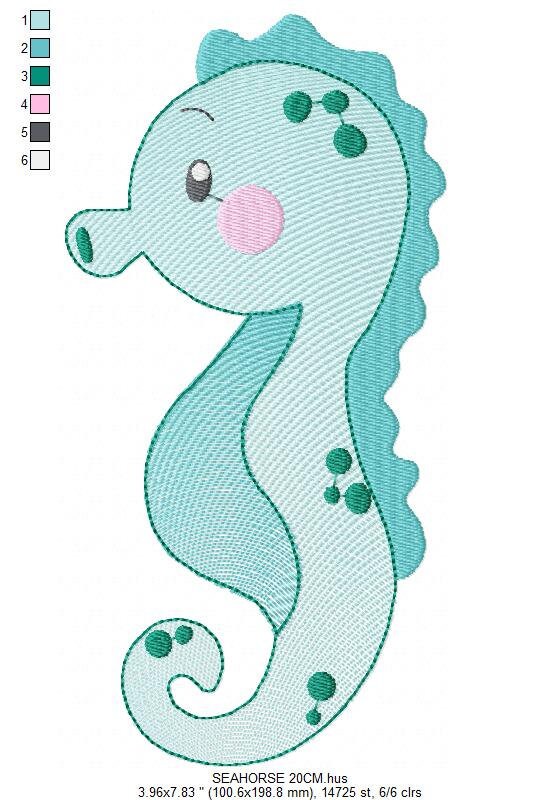 Seahorse embroidery design - Sea Animal embroidery designs machine embroidery pattern - Ocean animal embroidery file - instant download pes