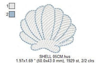 Charger l&#39;image dans la galerie, Shell embroidery designs - Deep sea shells embroidery design machine embroidery pattern - Ocean embroidery file - Beach embroidery download
