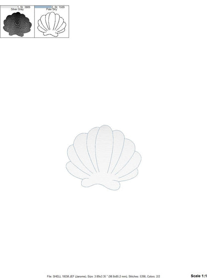 Shell embroidery designs - Deep sea shells embroidery design machine embroidery pattern - Ocean embroidery file - Beach embroidery download - Marcia Embroidery