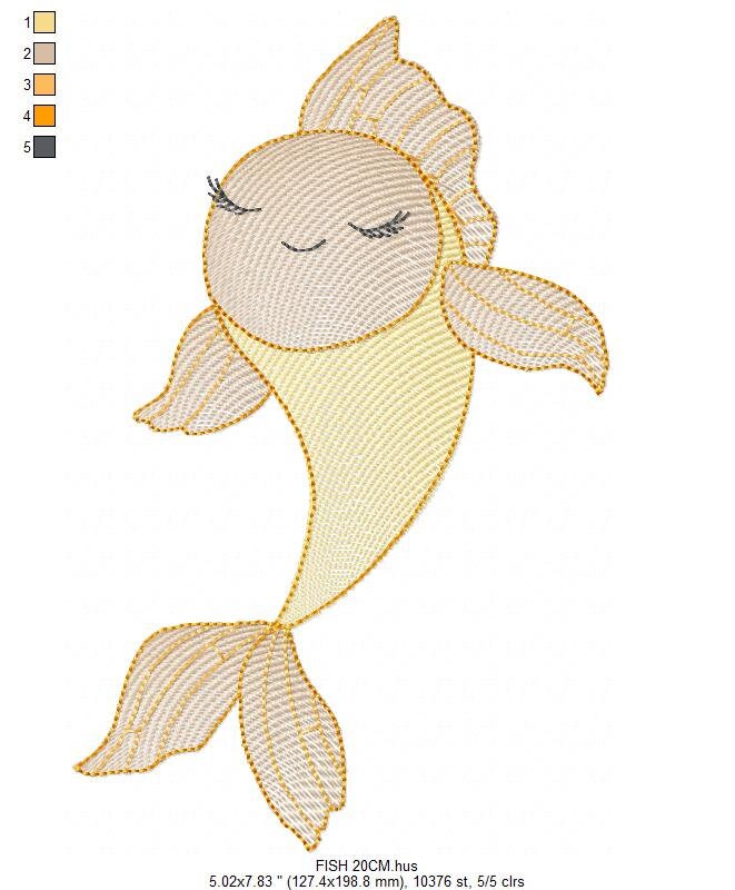Fish embroidery designs - Sea Ocean animals embroidery design machine embroidery pattern - Carp embroidery file - instant download pes jef Marcia Embroidery