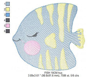 Load image into Gallery viewer, Fish embroidery designs - Ocean animals embroidery design machine embroidery pattern - Sleeping fish embroidery file - delicate sea animals
