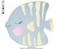 Carica l&#39;immagine nel visualizzatore di Gallery, Fish embroidery designs - Ocean animals embroidery design machine embroidery pattern - Sleeping fish embroidery file - delicate sea animals
