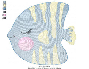 Fish embroidery designs - Ocean animals embroidery design machine embroidery pattern - Sleeping fish embroidery file - delicate sea animals