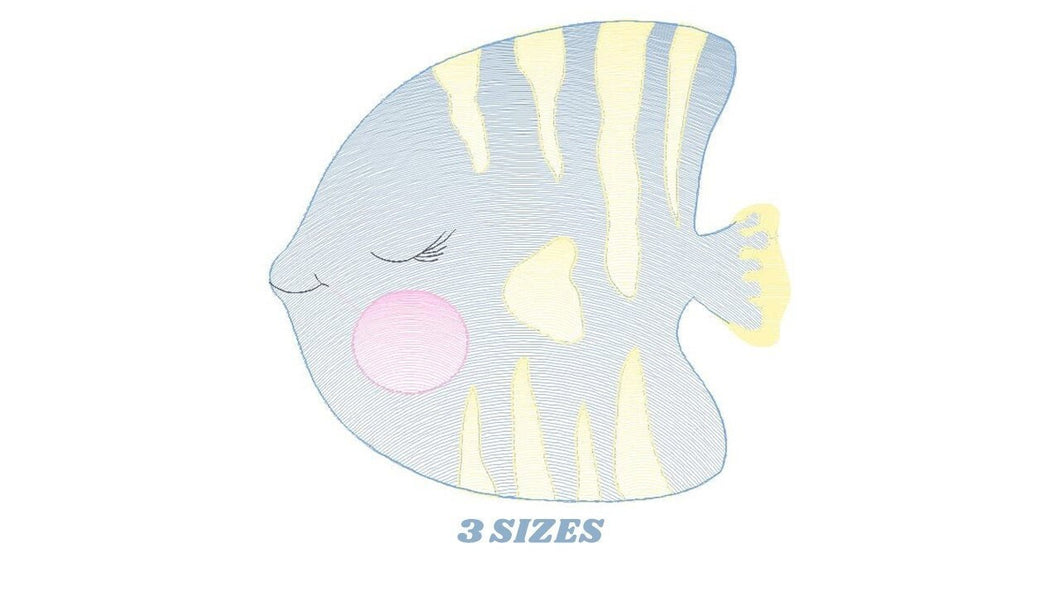 Fish embroidery designs - Ocean animals embroidery design machine embroidery pattern - Sleeping fish embroidery file - delicate sea animals