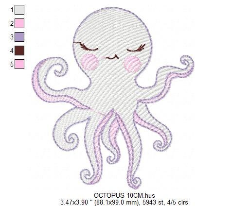 Jellyfish embroidery design - Octopus embroidery designs machine embroidery pattern - Ocean animals embroidery - instant digital download Marcia Embroidery