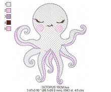 Charger l&#39;image dans la galerie, Jellyfish embroidery design - Octopus embroidery designs machine embroidery pattern - Ocean animals embroidery - instant digital download
