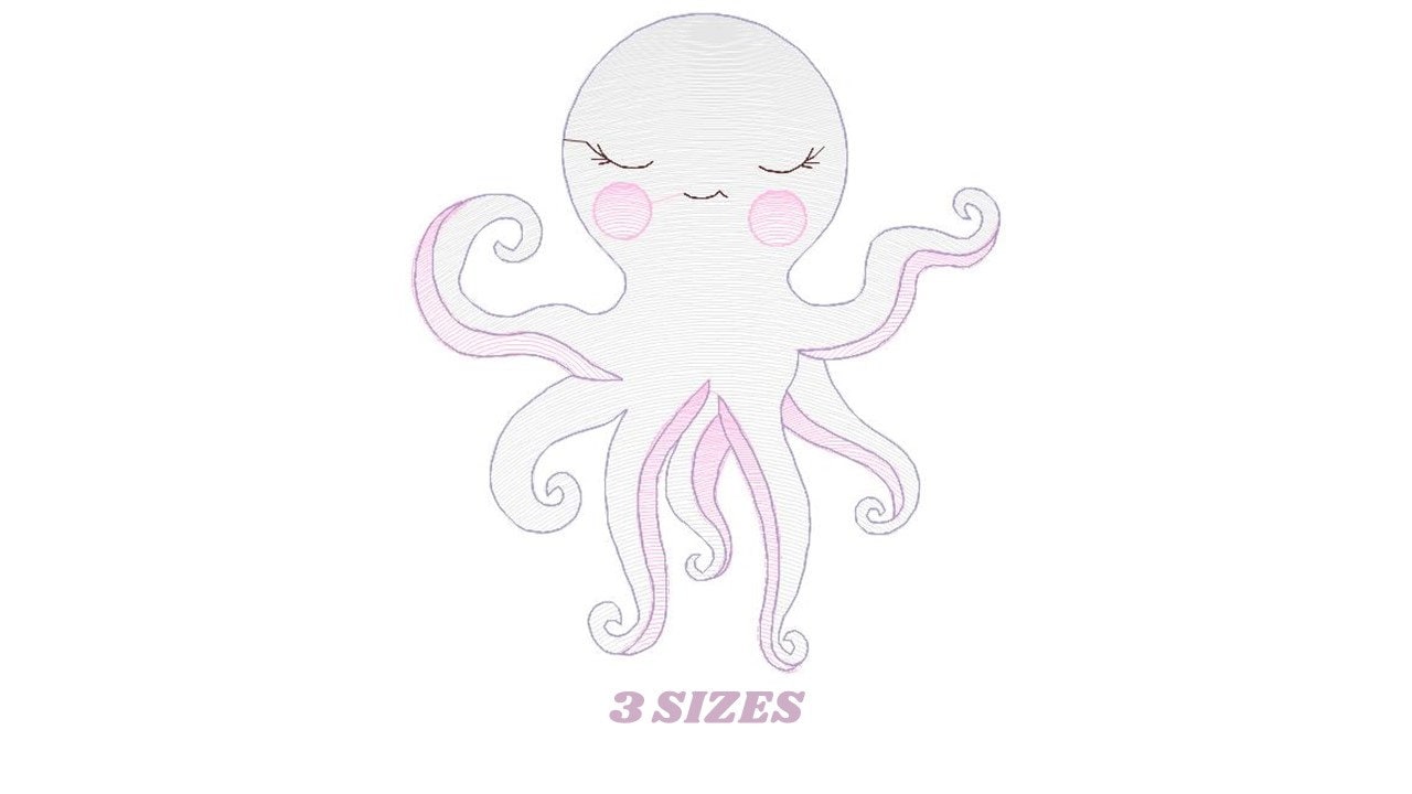 Jellyfish embroidery design - Octopus embroidery designs machine embroidery pattern - Ocean animals embroidery - instant digital download Marcia Embroidery