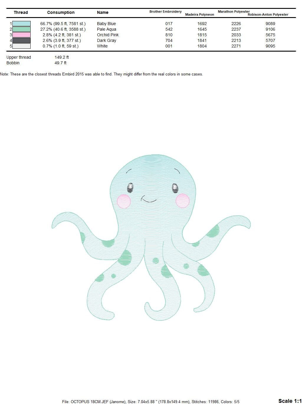 Jellyfish embroidery design - Octopus embroidery designs machine embroidery pattern - Ocean animals embroidery - instant digital download - Marcia Embroidery