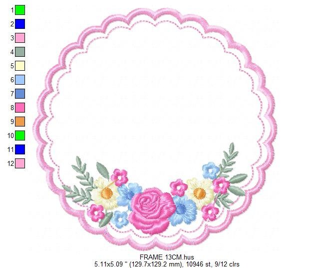 Frame embroidery designs - Flower embroidery design machine embroidery pattern - Rose embroidery file girl embroidery - roses frame design Marcia Embroidery