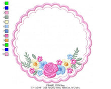 Carica l&#39;immagine nel visualizzatore di Gallery, Frame embroidery designs - Flower embroidery design machine embroidery pattern - Rose embroidery file girl embroidery - roses frame design

