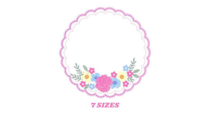 Frame embroidery designs - Flower embroidery design machine embroidery pattern - Rose embroidery file girl embroidery - roses frame design Marcia Embroidery