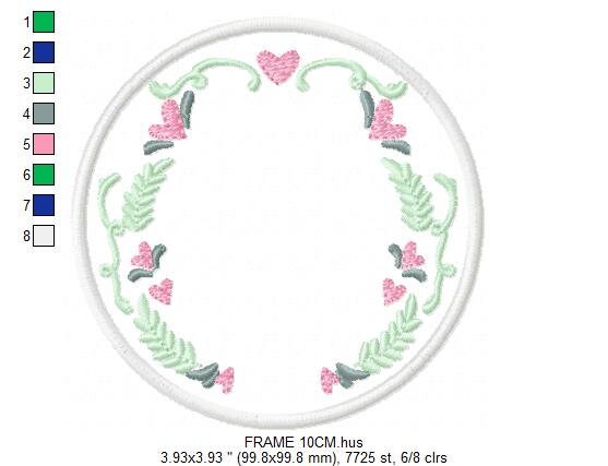 Floral Monogram Frame embroidery designs - Flower Laurel wreath embroidery design machine embroidery pattern - instant digital download pes Marcia Embroidery