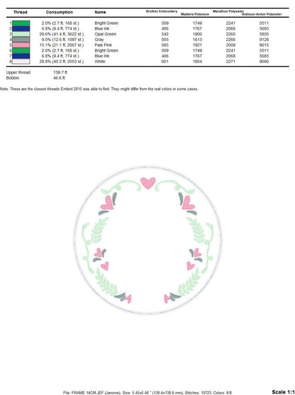 Floral Monogram Frame embroidery designs - Flower Laurel wreath embroidery design machine embroidery pattern - instant digital download pes Marcia Embroidery