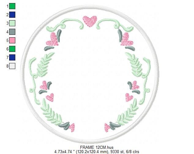 Floral Monogram Frame embroidery designs - Flower Laurel wreath embroidery design machine embroidery pattern - instant digital download pes Marcia Embroidery