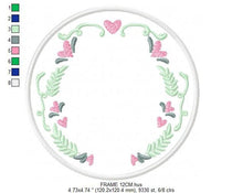 Load image into Gallery viewer, Floral Monogram Frame embroidery designs - Flower Laurel wreath embroidery design machine embroidery pattern - instant digital download pes
