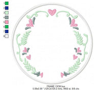 Carica l&#39;immagine nel visualizzatore di Gallery, Floral Monogram Frame embroidery designs - Flower Laurel wreath embroidery design machine embroidery pattern - instant digital download pes
