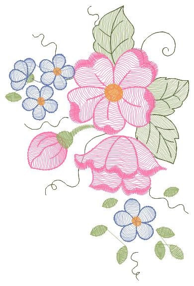 Flowers embroidery designs - Flower embroidery design machine embroidery pattern - Floral embroidery file - instant download digital file - Marcia Embroidery