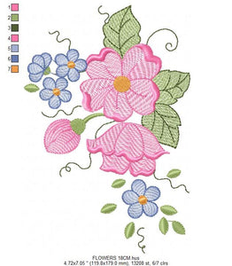 Flowers embroidery designs - Flower embroidery design machine embroidery pattern - Floral embroidery file - instant download digital file