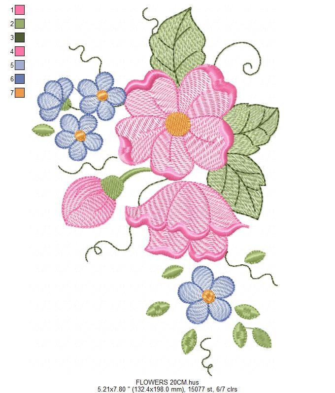 Flowers embroidery designs - Flower embroidery design machine embroidery pattern - Floral embroidery file - instant download digital file - Marcia Embroidery