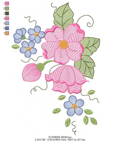 Flowers embroidery designs - Flower embroidery design machine embroidery pattern - Floral embroidery file - instant download digital file - Marcia Embroidery