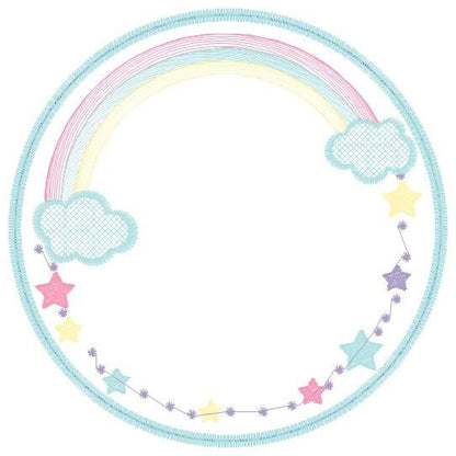 Rainbow Monogram Frame embroidery designs - Stars frame embroidery design machine embroidery pattern - Patch embroidery download pes jef hus - Marcia Embroidery