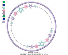 Cargar imagen en el visor de la galería, Monogram Frame embroidery designs - Stars frame embroidery design machine embroidery pattern - Delicate frame embroidery download pes jef
