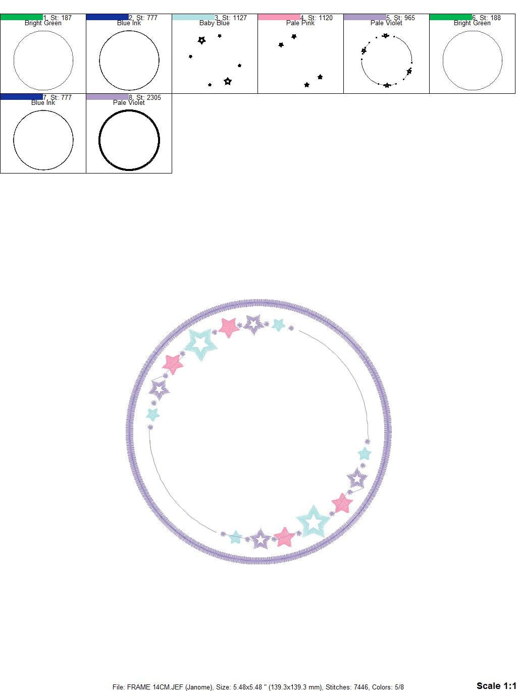 Monogram Frame embroidery designs - Stars frame embroidery design machine embroidery pattern - Delicate frame embroidery download pes jef