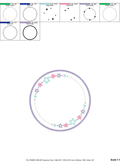 Monogram Frame embroidery designs - Stars frame embroidery design machine embroidery pattern - Delicate frame embroidery download pes jef