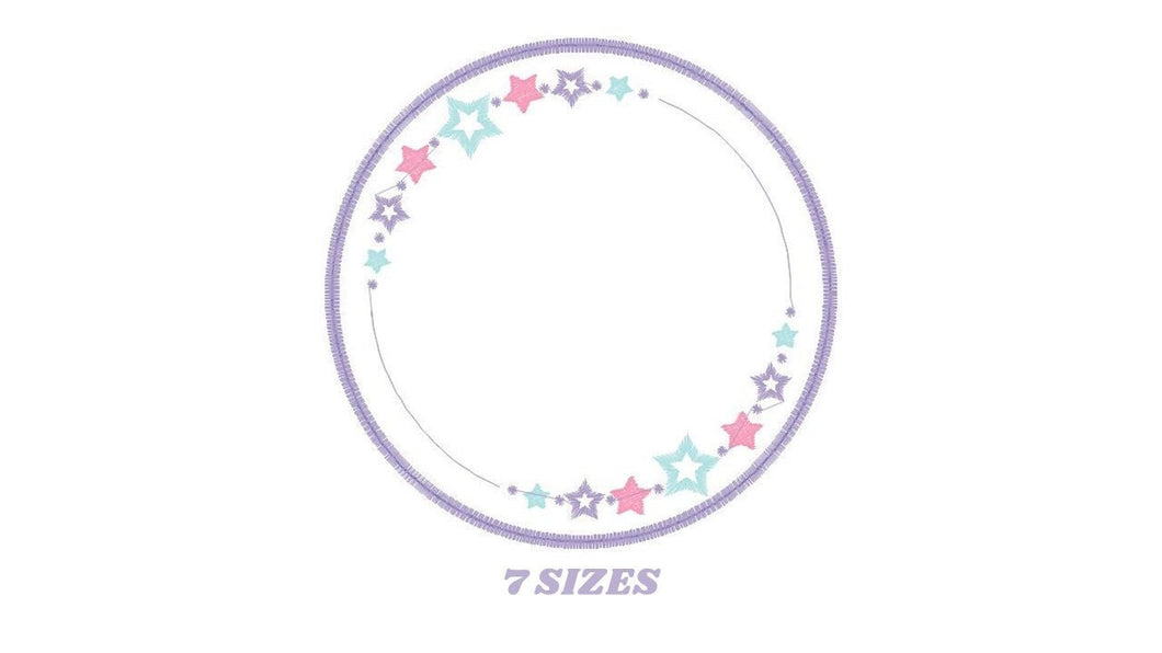 Monogram Frame embroidery designs - Stars frame embroidery design machine embroidery pattern - Delicate frame embroidery download pes jef