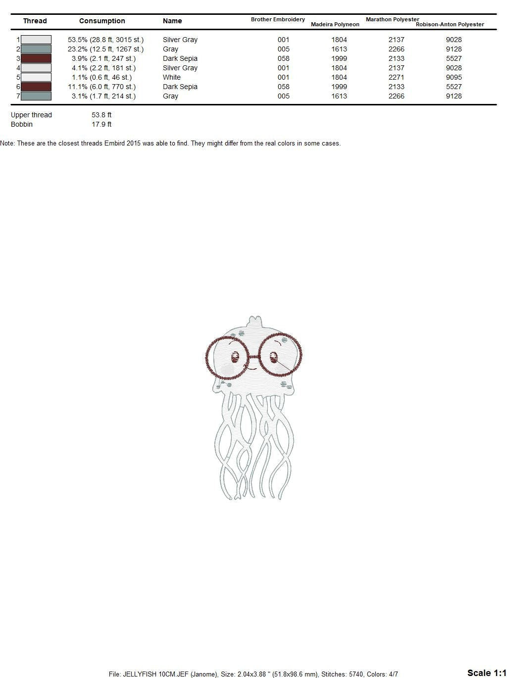 Jellyfish embroidery design - Sea animals embroidery designs machine embroidery pattern - Ocean animals embroidery file - instant download Marcia Embroidery