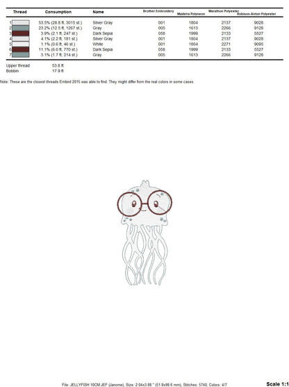 Jellyfish embroidery design - Sea animals embroidery designs machine embroidery pattern - Ocean animals embroidery file - instant download Marcia Embroidery