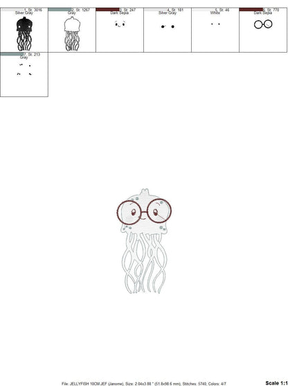 Jellyfish embroidery design - Sea animals embroidery designs machine embroidery pattern - Ocean animals embroidery file - instant download Marcia Embroidery