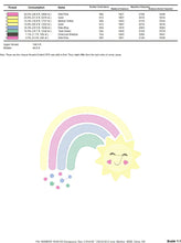 Load image into Gallery viewer, Rainbow embroidery design - Sun embroidery designs machine embroidery pattern - sky embroidery file - kid embroidery rainbow pes download
