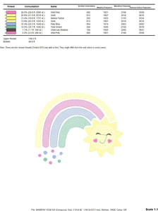 Rainbow embroidery design - Sun embroidery designs machine embroidery pattern - sky embroidery file - kid embroidery rainbow pes download